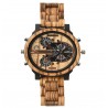 Big Face Wooden Wrist Watches with Quartz Movement & Dual Dials