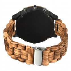 Big Face Wooden Wrist Watches with Quartz Movement & Dual Dials