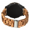 Big Face Wooden Wrist Watches with Quartz Movement & Dual Dials