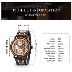 Luxury Stylish Chronograph Wooden Watch