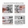 Silver Aluminum Alloy Powerful Home Manual Meat Grinder Mincer