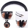 Wooden HiFi Dual Channel Audio Input Stereo Semi-Open Detachable Retro-Vintage Style Headphones