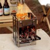 Outdoor Camping Stainless Stove - Mini Folding Charcoal Stove BBQ Grill