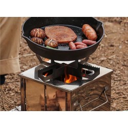 Outdoor Camping Stainless Stove - Mini Folding Charcoal Stove BBQ Grill