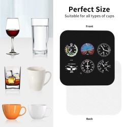 Set of 4 Square Coasters for Cups and Glasses