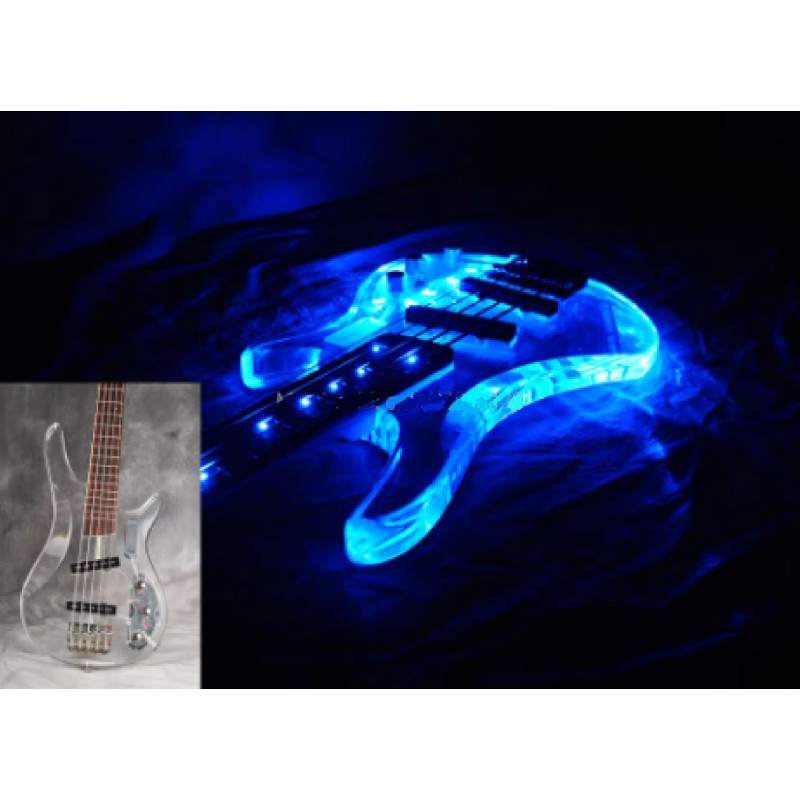 5 String LED Acrylic Body with Rosewood Fingerboard Bass Guitar