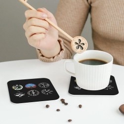 Set of 4 Square Coasters for Cups and Glasses