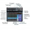 Professional 8-Channel Sound Mixing Console Supports Bluetooth USB 48V Power Interface