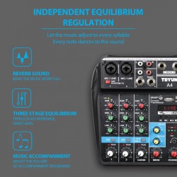 Audio Mixer 4-Channel Sound...