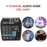 Audio Mixer 4-Channel Sound Mixing Console Supports Bluetooth