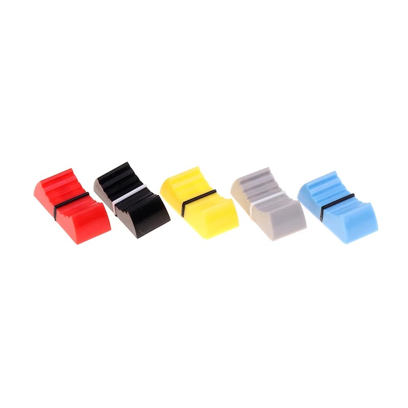 10 PCS Fader Slider Knob Ribbed Mixer Desk Switch Cap