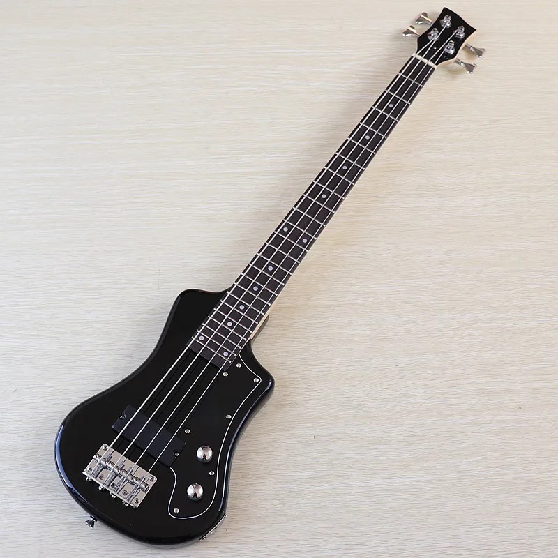 4 String Mini Electric Bass Guitar High Gloss Black