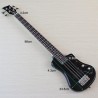 4 String Mini Electric Bass Guitar High Gloss Black