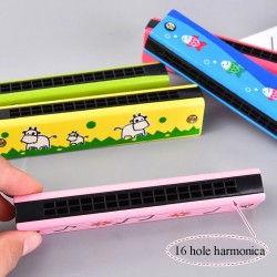 16 Hole Cute Harmonica Musical instrument Toy for Kids with Cartoon Patterns