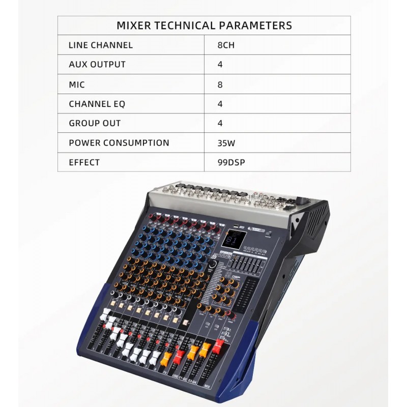 16 Channel Mixer Stage with Bluetooth